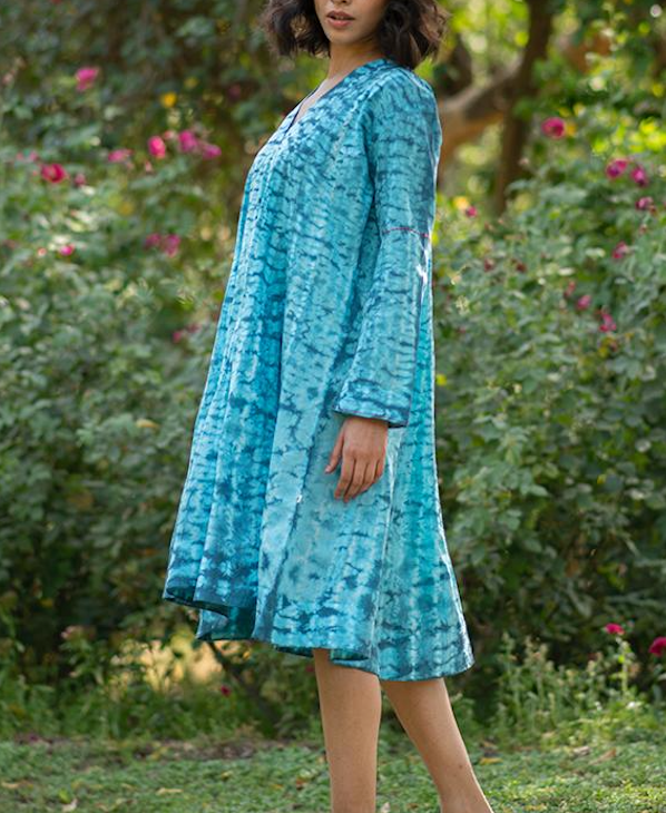 Blue Shibori Dress